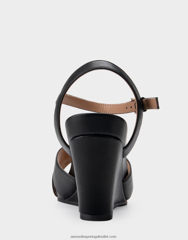 mulheres cunha de couro falso preto Aerosoles 0LRLL319