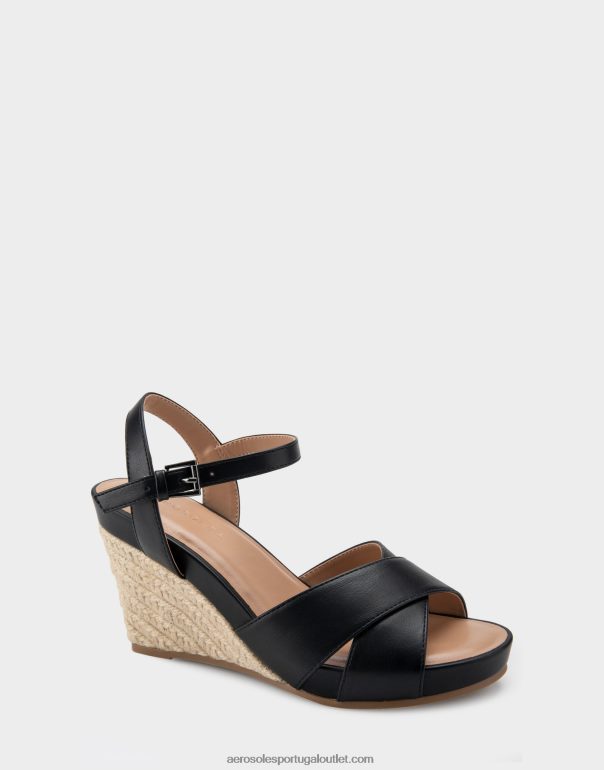 mulheres cunha de couro falso preto Aerosoles 0LRLL323