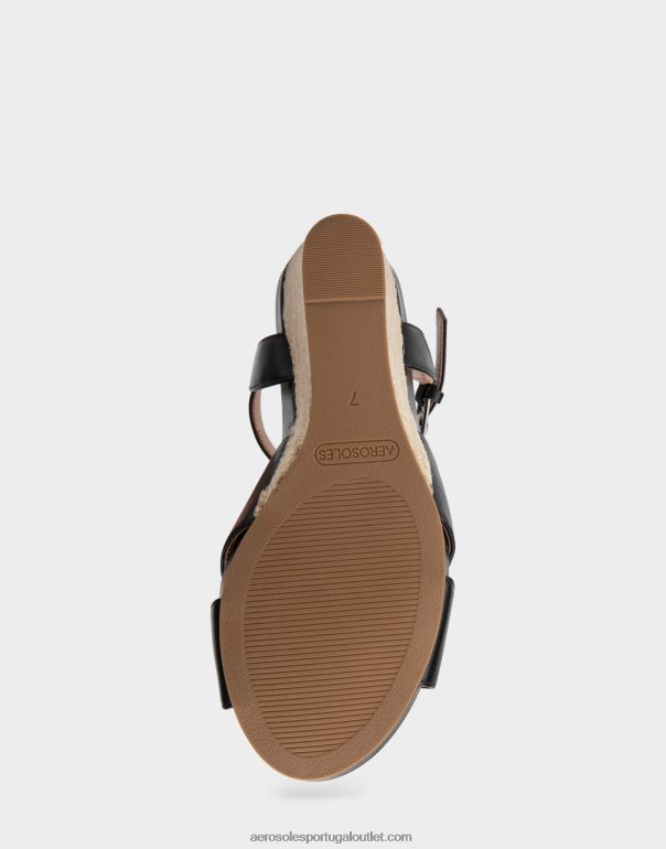 mulheres cunha de couro falso preto Aerosoles 0LRLL323