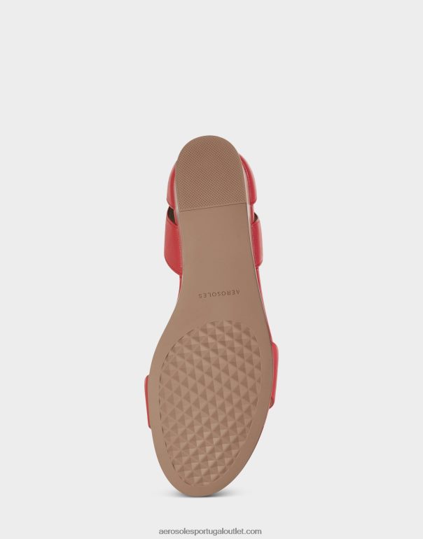 mulheres sandália cunha vermelha couro Aerosoles 0LRLL324