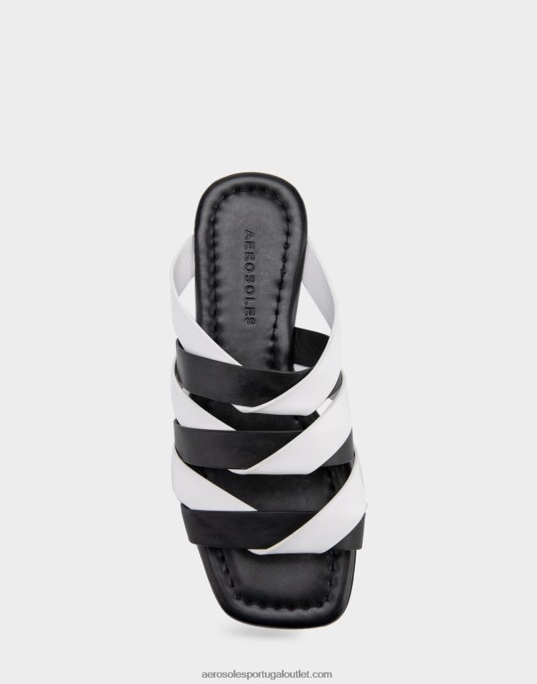 mulheres combinação de sandália preta plana Aerosoles 0LRLL278