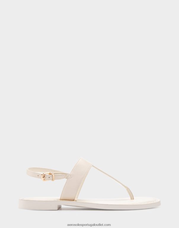 mulheres sandália plana de couro branco Aerosoles 0LRLL454