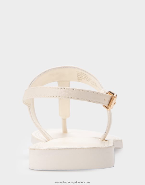 mulheres sandália plana de couro branco Aerosoles 0LRLL454