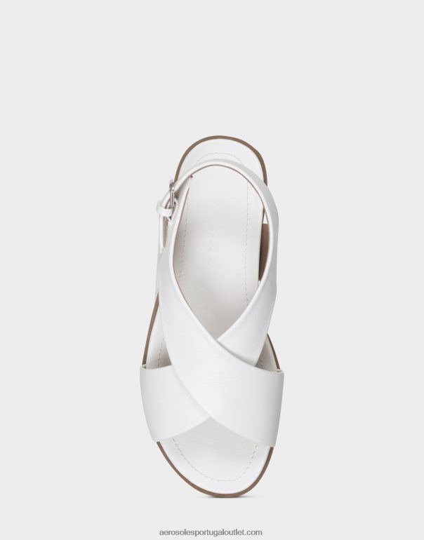 mulheres sandália plana de couro falso branco Aerosoles 0LRLL469