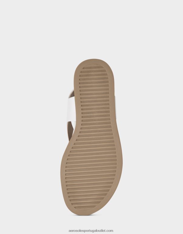 mulheres sandália plana de couro falso branco Aerosoles 0LRLL469