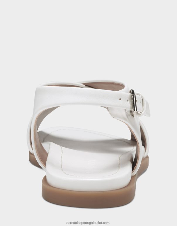 mulheres sandália plana de couro falso branco Aerosoles 0LRLL469