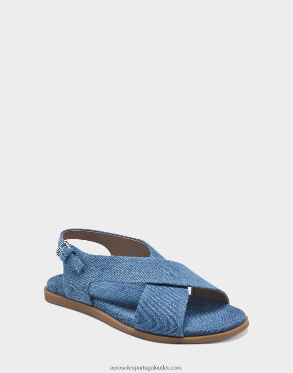mulheres sandália plana jeans azul Aerosoles 0LRLL473