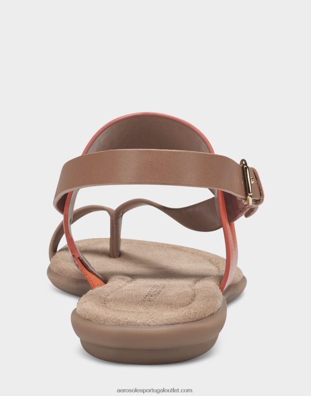 mulheres sandália plana laranja couro sintético Aerosoles 0LRLL462