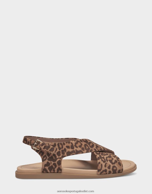 mulheres sandália plana leopardo natural Aerosoles 0LRLL472