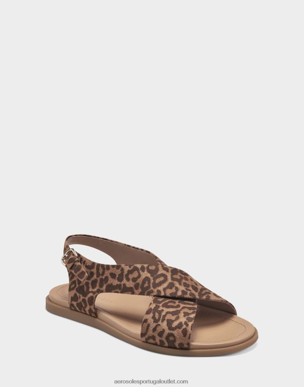 mulheres sandália plana leopardo natural Aerosoles 0LRLL472