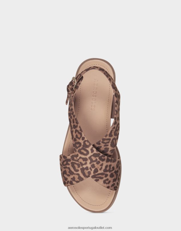 mulheres sandália plana leopardo natural Aerosoles 0LRLL472