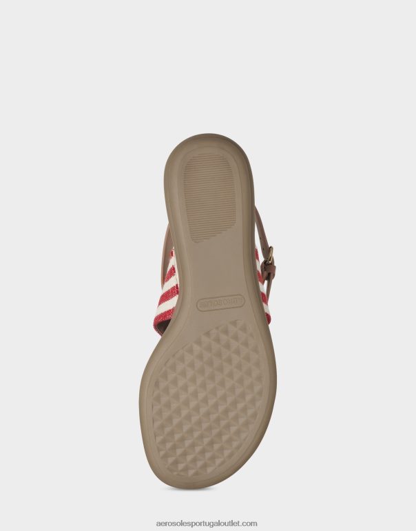 mulheres sandália plana listra vermelha Aerosoles 0LRLL466