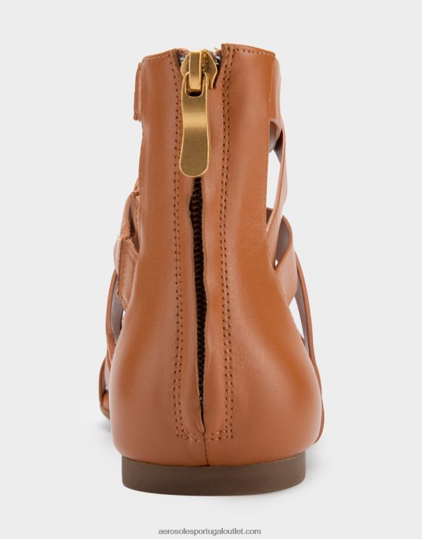 mulheres sandália rasa couro bege Aerosoles 0LRLL410