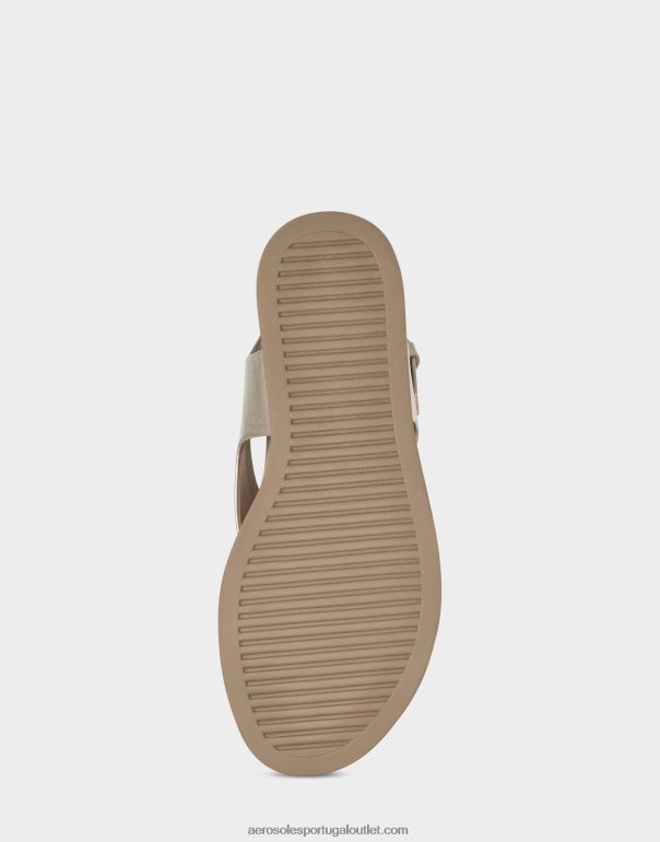 mulheres sandália rasa couro sintético dourado Aerosoles 0LRLL471