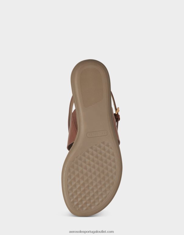 mulheres sandália rasa couro sintético marrom Aerosoles 0LRLL464