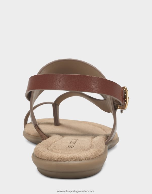 mulheres sandália rasa couro sintético marrom Aerosoles 0LRLL464