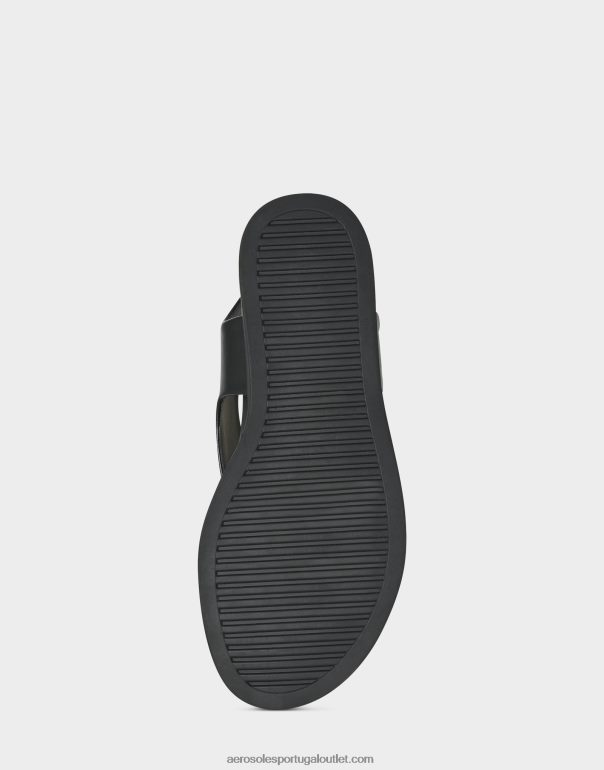 mulheres sandália rasa couro sintético preto Aerosoles 0LRLL474