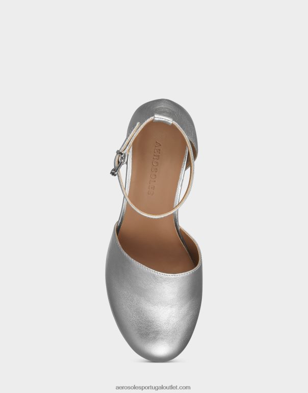 mulheres bomba de couro metálico prata Aerosoles 0LRLL361