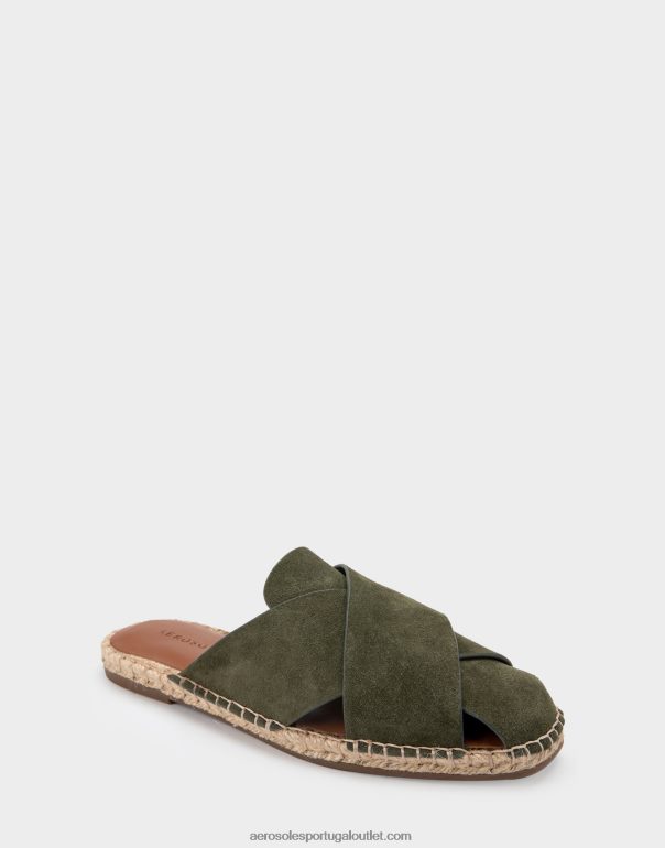 mulheres espadrille slide camurça verde-oliva Aerosoles 0LRLL280