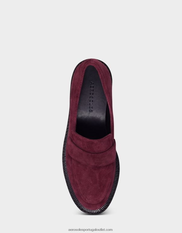 mulheres mocassim bordeaux camurça Aerosoles 0LRLL180