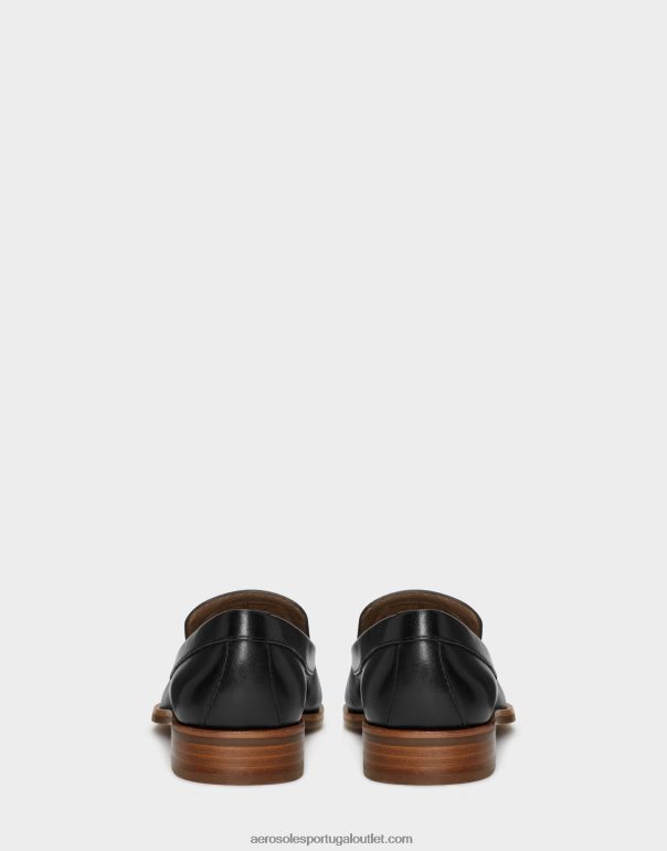 mulheres mocassim couro preto Aerosoles 0LRLL143