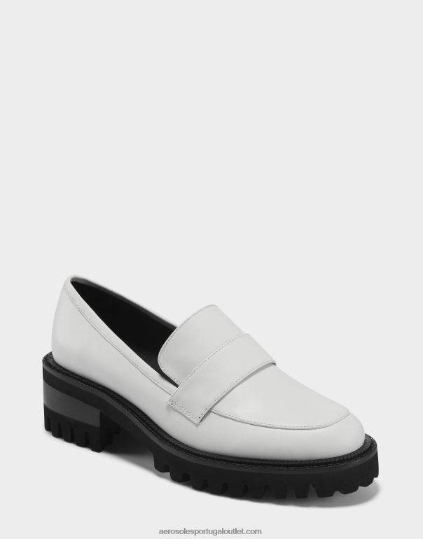 mulheres mocassim de couro branco Aerosoles 0LRLL156
