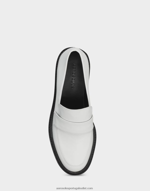 mulheres mocassim de couro branco Aerosoles 0LRLL156