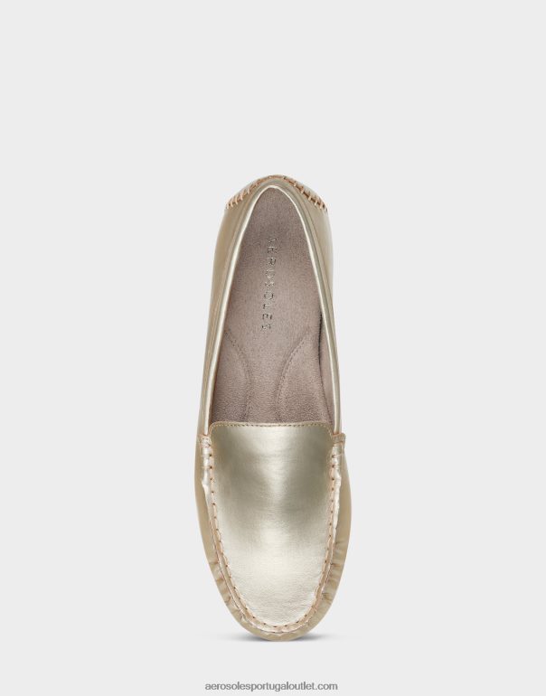 mulheres mocassim de couro sintético dourado macio Aerosoles 0LRLL209