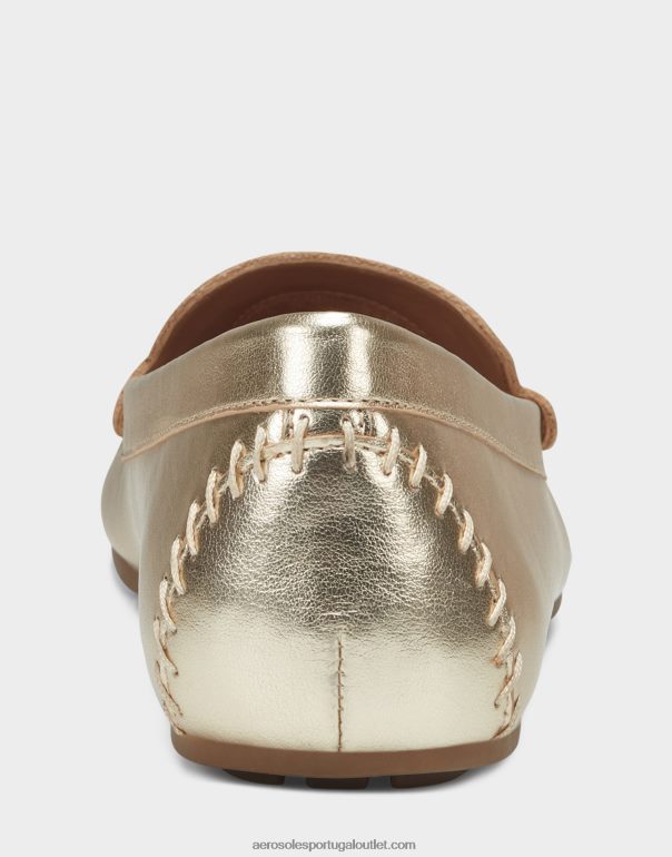 mulheres mocassim de couro sintético dourado macio Aerosoles 0LRLL209