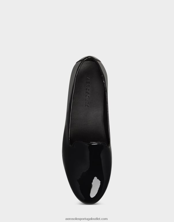 mulheres mocassim preto patente Aerosoles 0LRLL173