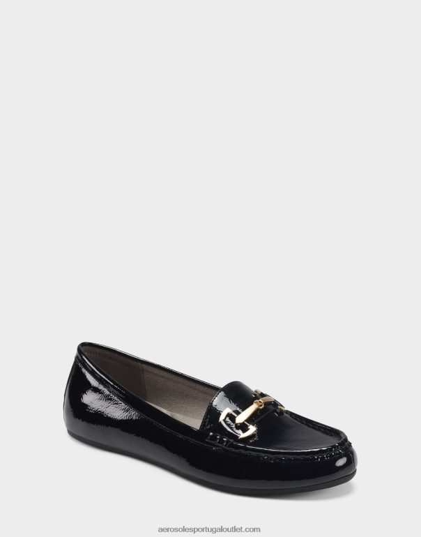 mulheres mocassim preto patente Aerosoles 0LRLL195