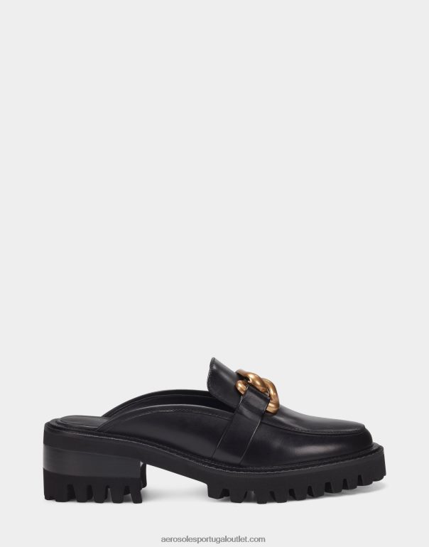 mulheres couro preto mula Aerosoles 0LRLL172