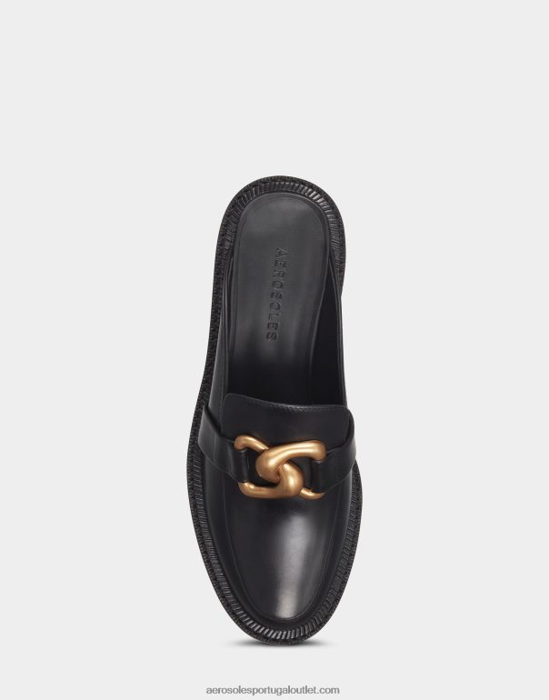 mulheres couro preto mula Aerosoles 0LRLL172