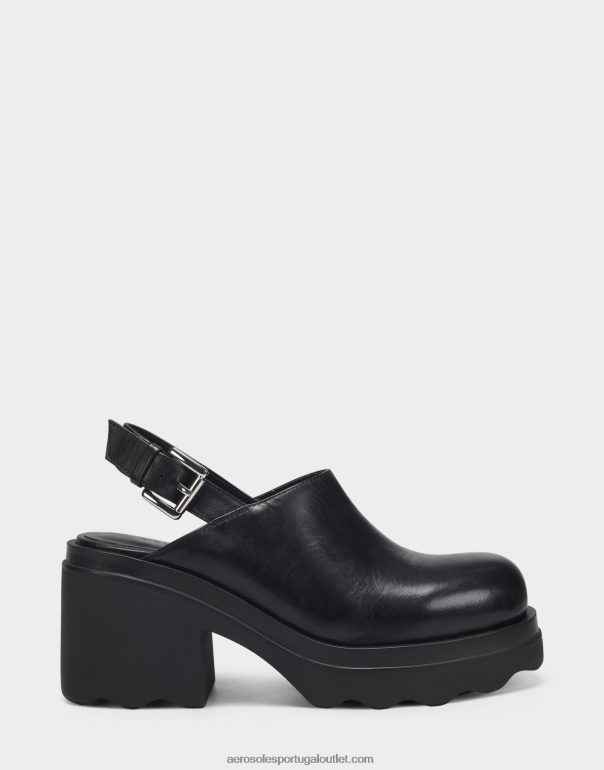 mulheres couro preto mula Aerosoles 0LRLL266