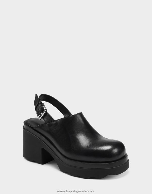 mulheres couro preto mula Aerosoles 0LRLL266