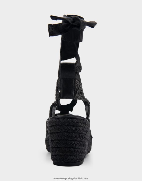 mulheres espadrille plataforma tecido preto Aerosoles 0LRLL259
