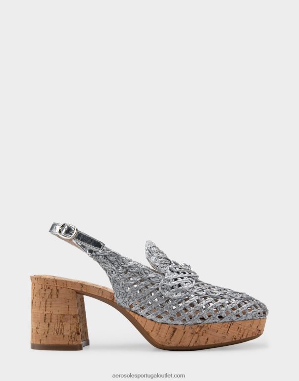 mulheres plataforma slingback prata Aerosoles 0LRLL365