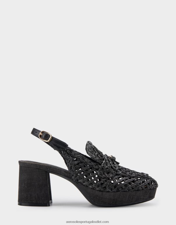 mulheres plataforma slingback preto Aerosoles 0LRLL363