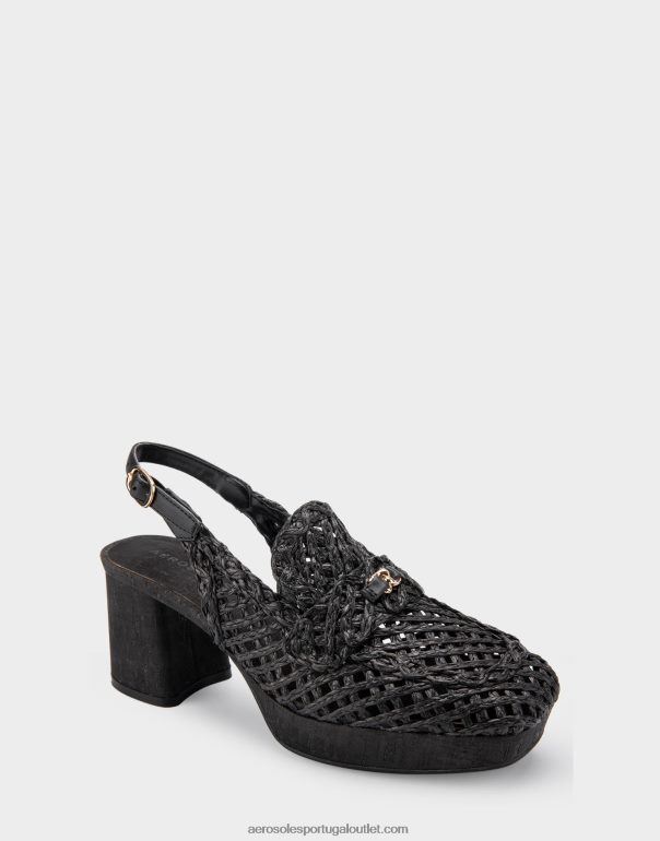 mulheres plataforma slingback preto Aerosoles 0LRLL363