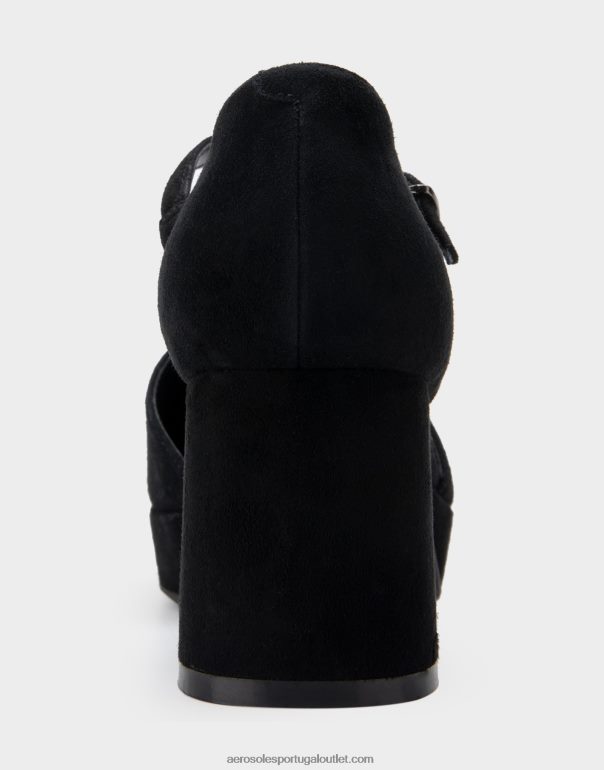 mulheres salto plataforma camurça preta Aerosoles 0LRLL362