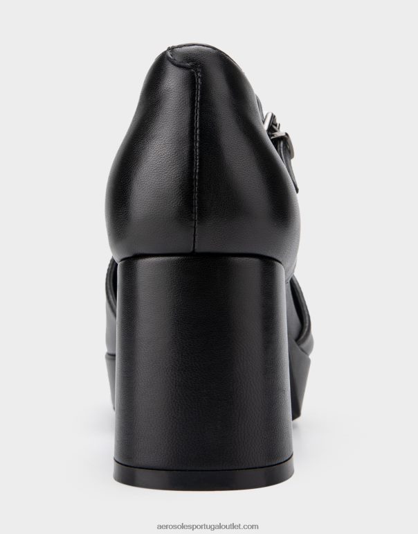 mulheres salto plataforma couro preto Aerosoles 0LRLL366