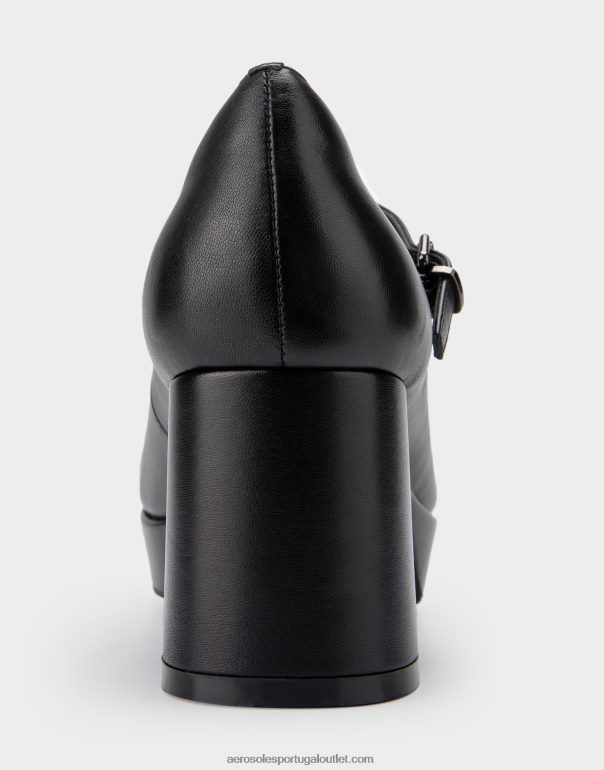 mulheres salto plataforma couro preto Aerosoles 0LRLL368