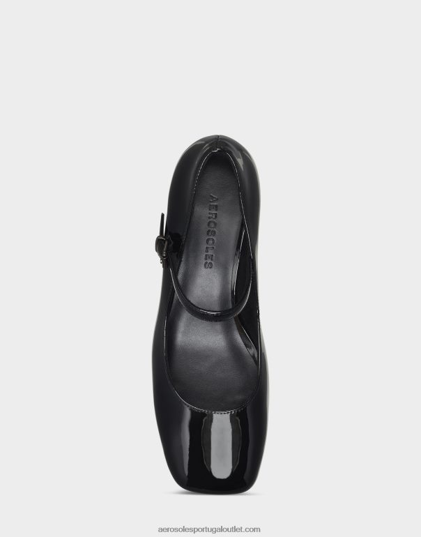mulheres salto plataforma preto patente Aerosoles 0LRLL372