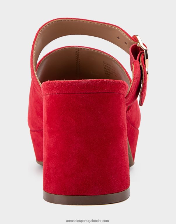 mulheres sandália plataforma camurça vermelha Aerosoles 0LRLL345
