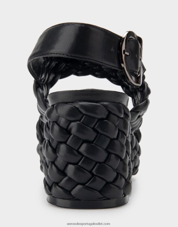 mulheres sandália plataforma couro sintético preto Aerosoles 0LRLL358