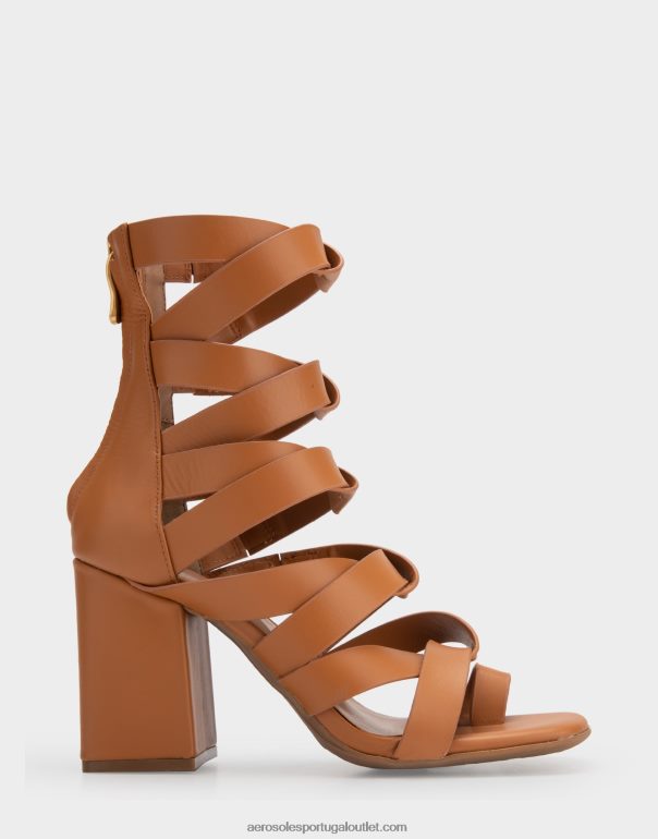 mulheres sandália salto alto couro bege Aerosoles 0LRLL408