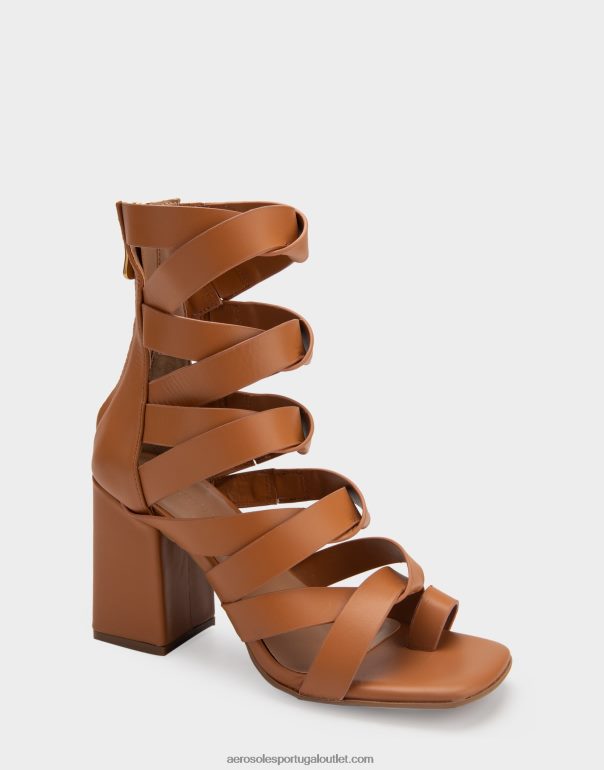 mulheres sandália salto alto couro bege Aerosoles 0LRLL408