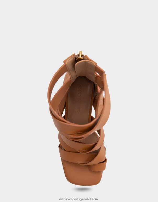 mulheres sandália salto alto couro bege Aerosoles 0LRLL408