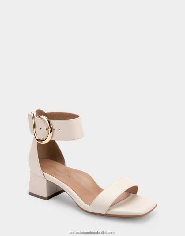 mulheres sandália salto alto couro branco Aerosoles 0LRLL416