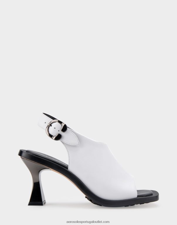 mulheres sandália salto alto couro branco Aerosoles 0LRLL418